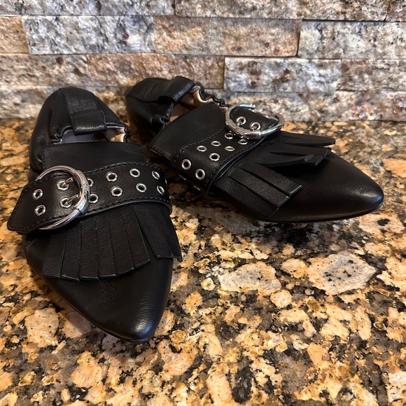 Chloe Roy belted ballet flats fringe Kiltie - Picture 6 of 11